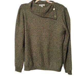 Serengeti Womens Green Button Cowl Neck Sweater Size M Acrylic & Polyester women